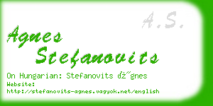 agnes stefanovits business card